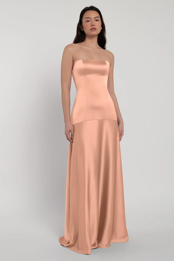 Pia Peach Bellini Pink bridesmaid dress by Jenny Yoo — front Pia Peach Bellini Pink bridesmaid dress by Jenny Yoo — front