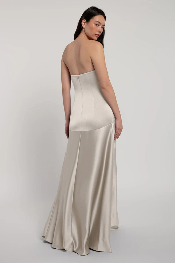 Pia Platinum Grey bridesmaid dress by Jenny Yoo — back Pia Platinum Grey bridesmaid dress by Jenny Yoo — back