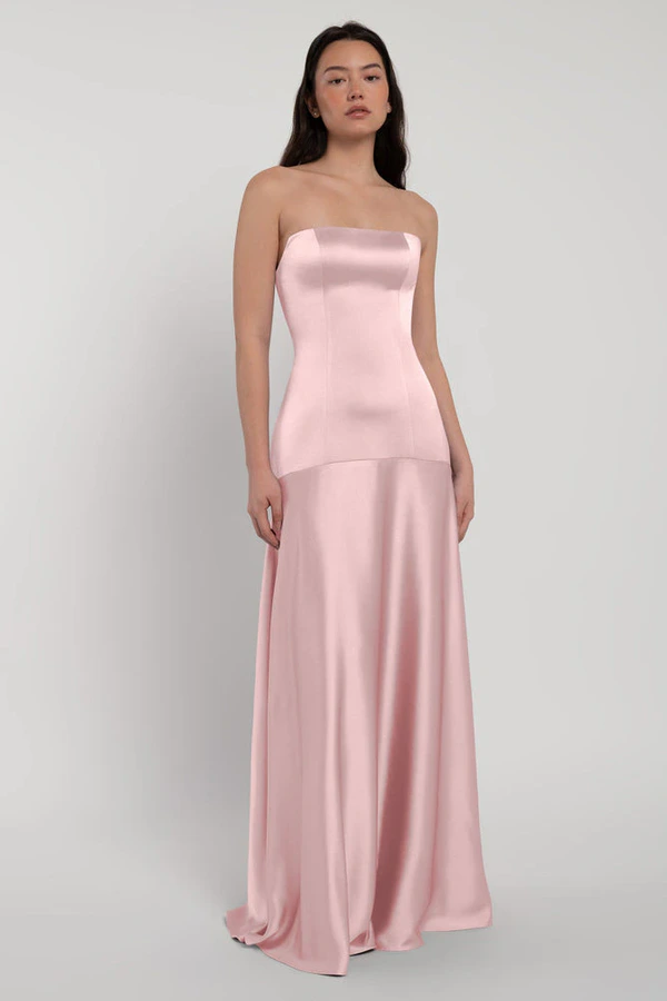 Pia Powder Pink Pink bridesmaid dress by Jenny Yoo — front Pia Powder Pink Pink bridesmaid dress by Jenny Yoo — front