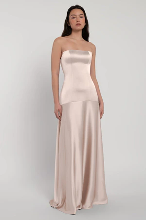 Pia Prosecco Champagne bridesmaid dress by Jenny Yoo — front