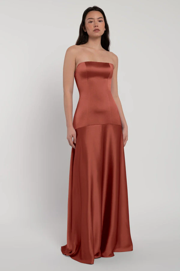 Pia Rust Orange bridesmaid dress by Jenny Yoo — front Pia Rust Orange bridesmaid dress by Jenny Yoo — front