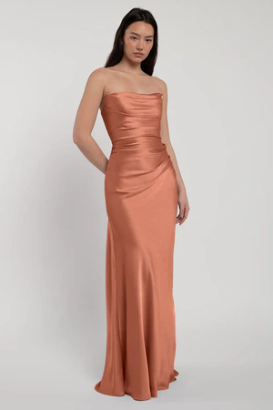 Rosa Canyon Sunset Orange bridesmaid dress by Jenny Yoo — front