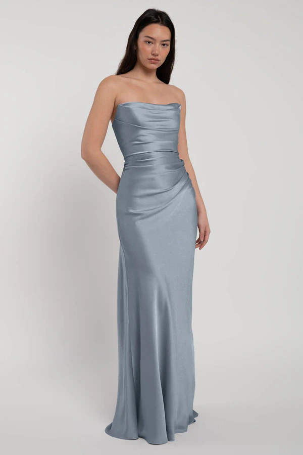 Rosa Chambray Blue bridesmaid dress by Jenny Yoo — front Rosa Chambray Blue bridesmaid dress by Jenny Yoo — front