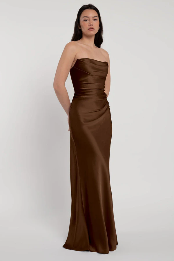 Rosa Espresso Brown bridesmaid dress by Jenny Yoo — detail Rosa Espresso Brown bridesmaid dress by Jenny Yoo — detail