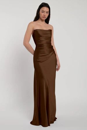 Rosa Espresso Brown bridesmaid dress by Jenny Yoo — front