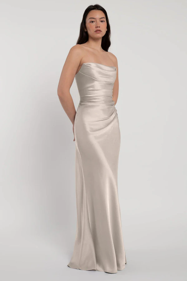 Rosa Latte Neutral bridesmaid dress by Jenny Yoo — detail Rosa Latte Brown bridesmaid dress by Jenny Yoo — detail