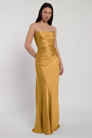 Rosa Marigold Gold bridesmaid dress by Jenny Yoo — front