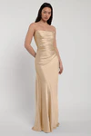 Rosa Pale Gold Champagne bridesmaid dress by Jenny Yoo — front