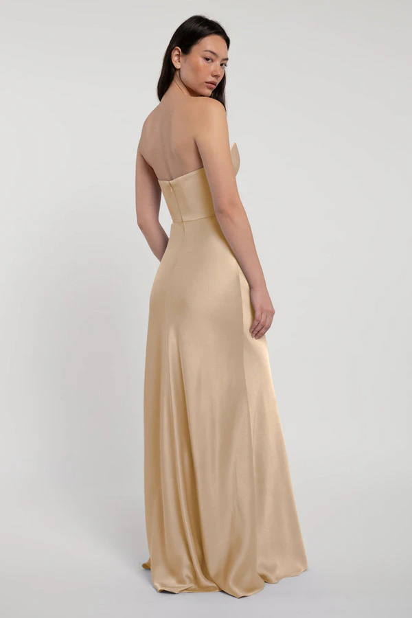 Rosa Pale Gold Gold bridesmaid dress by Jenny Yoo — back Rosa Pale Gold Gold bridesmaid dress by Jenny Yoo — back