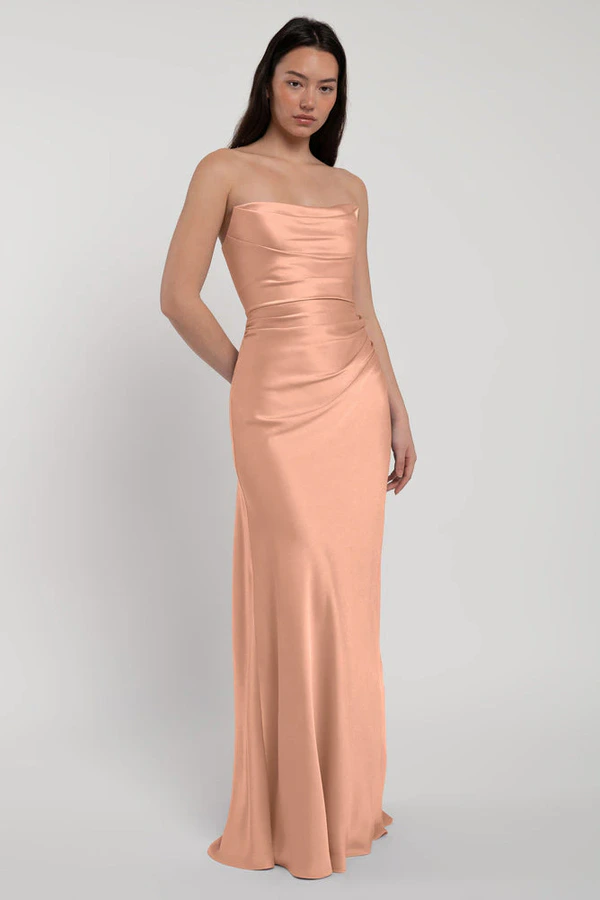 Rosa Peach Bellini Pink bridesmaid dress by Jenny Yoo — front Rosa Peach Bellini Pink bridesmaid dress by Jenny Yoo — front