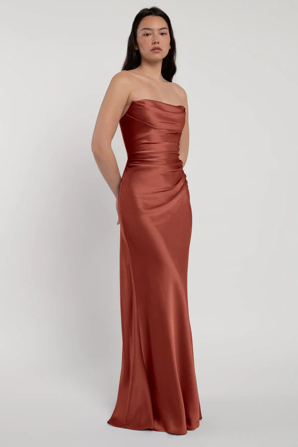 Rosa Rust Orange bridesmaid dress by Jenny Yoo — detail Rosa Rust Orange bridesmaid dress by Jenny Yoo — detail