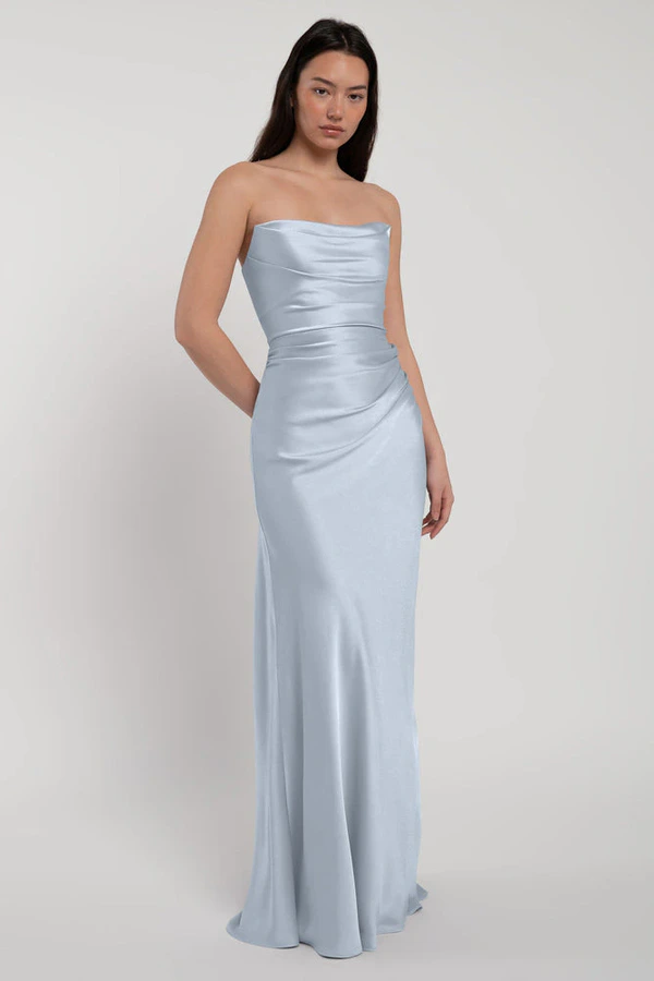 Rosa Whisper Blue Blue bridesmaid dress by Jenny Yoo — front Rosa Whisper Blue Blue bridesmaid dress by Jenny Yoo — front