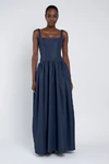Shelby bridesmaid dress in Navy front view