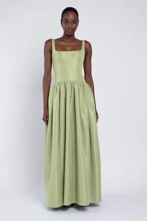 Shelby bridesmaid dress in Pistachio front view