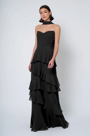 Simona Black Black bridesmaid dress by Jenny Yoo — front