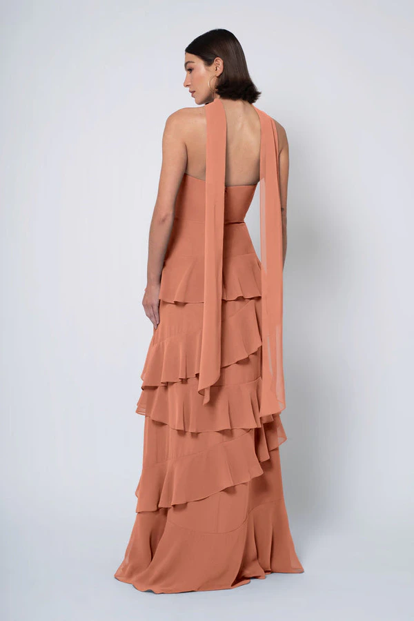 Simona Canyon Sunset Orange bridesmaid dress by Jenny Yoo — back Simona Canyon Sunset Orange bridesmaid dress by Jenny Yoo — back