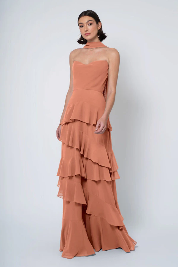 Simona Canyon Sunset Orange bridesmaid dress by Jenny Yoo — front Simona Canyon Sunset Orange bridesmaid dress by Jenny Yoo — front