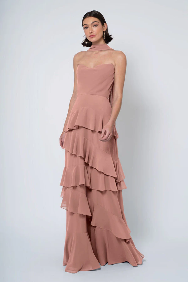 Simona Clay Brown bridesmaid dress by Jenny Yoo — front Simona Clay Brown bridesmaid dress by Jenny Yoo — front