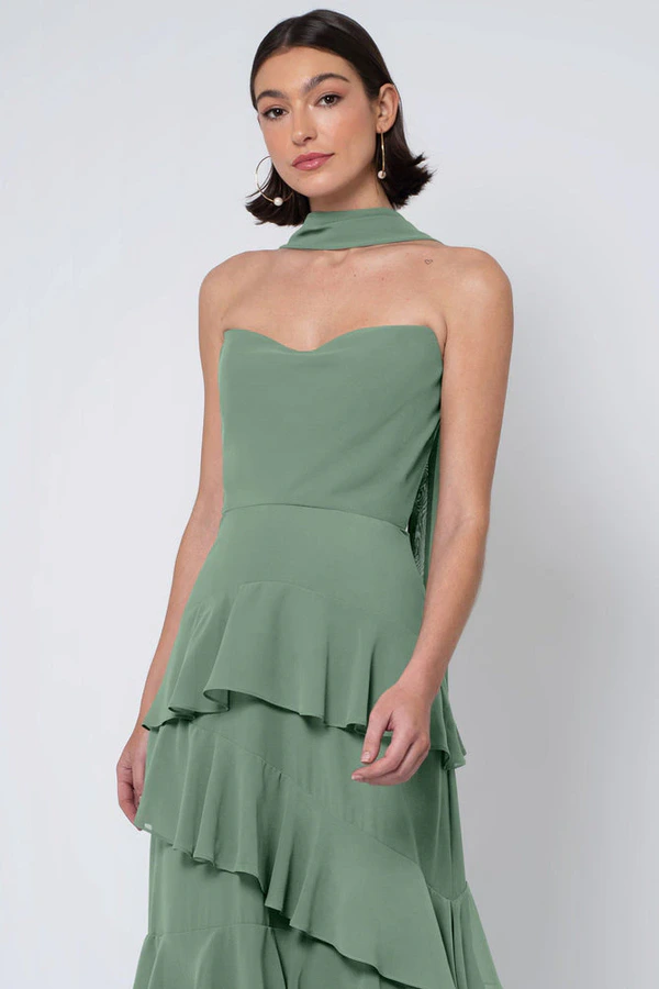 Simona Eucalyptus Green bridesmaid dress by Jenny Yoo — front Simona Eucalyptus Green bridesmaid dress by Jenny Yoo — front