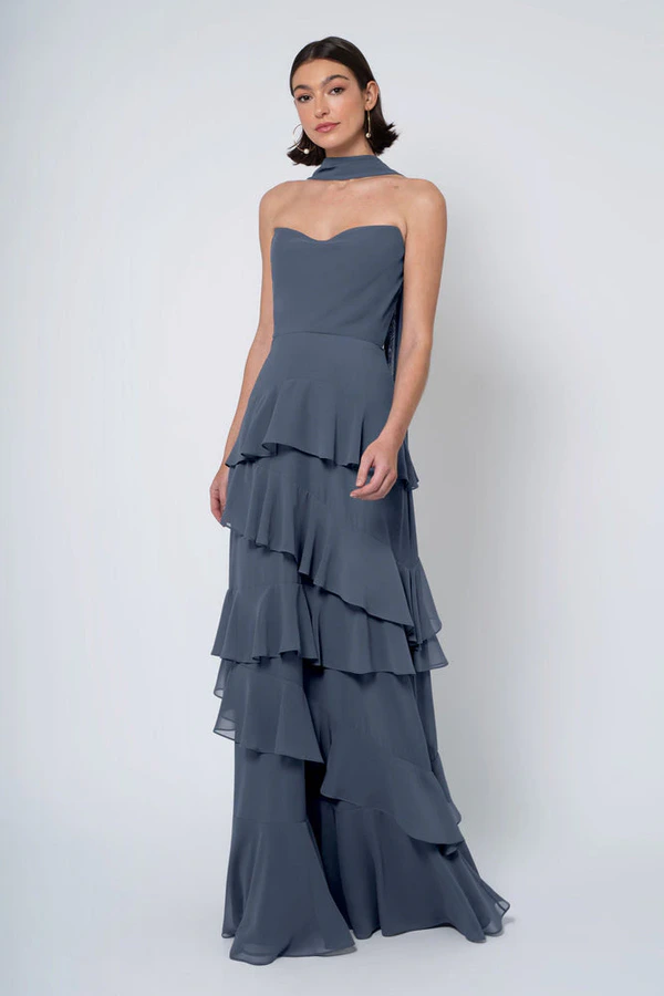 Simona Evening Blue Navy bridesmaid dress by Jenny Yoo — front Simona Evening Blue Navy bridesmaid dress by Jenny Yoo — front