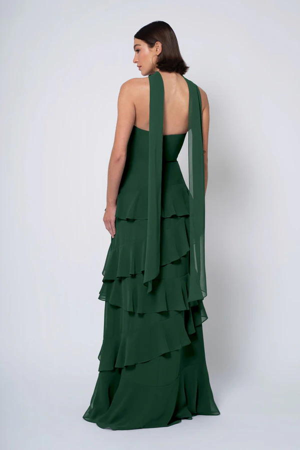 Simona Forrest Green bridesmaid dress by Jenny Yoo — back Simona Forrest Green bridesmaid dress by Jenny Yoo — back