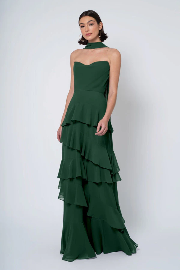 Simona Forrest Green bridesmaid dress by Jenny Yoo — front Simona Forrest Green bridesmaid dress by Jenny Yoo — front