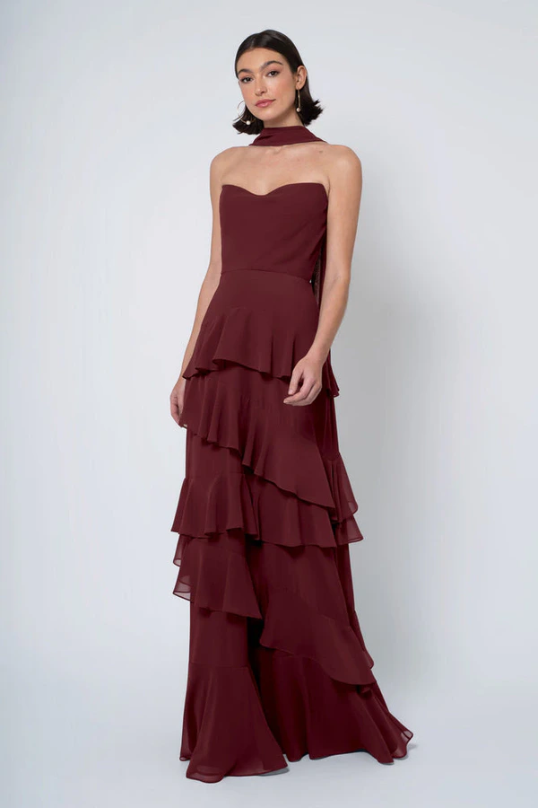 Simona Hibiscus Pink bridesmaid dress by Jenny Yoo — front Simona Hibiscus Pink bridesmaid dress by Jenny Yoo — front