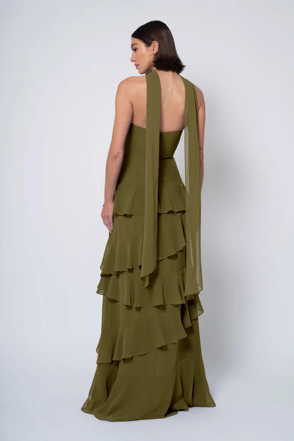 Simona Olive Green bridesmaid dress by Jenny Yoo — back Simona Olive Green bridesmaid dress by Jenny Yoo — back
