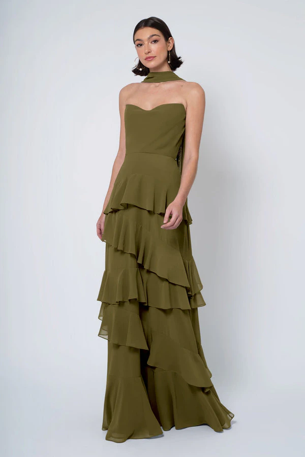 Simona Olive Green bridesmaid dress by Jenny Yoo — front Simona Olive Green bridesmaid dress by Jenny Yoo — front