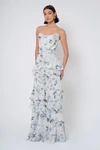 Simona Print Desert Blooms Blue Multi bridesmaid dress by Jenny Yoo — front