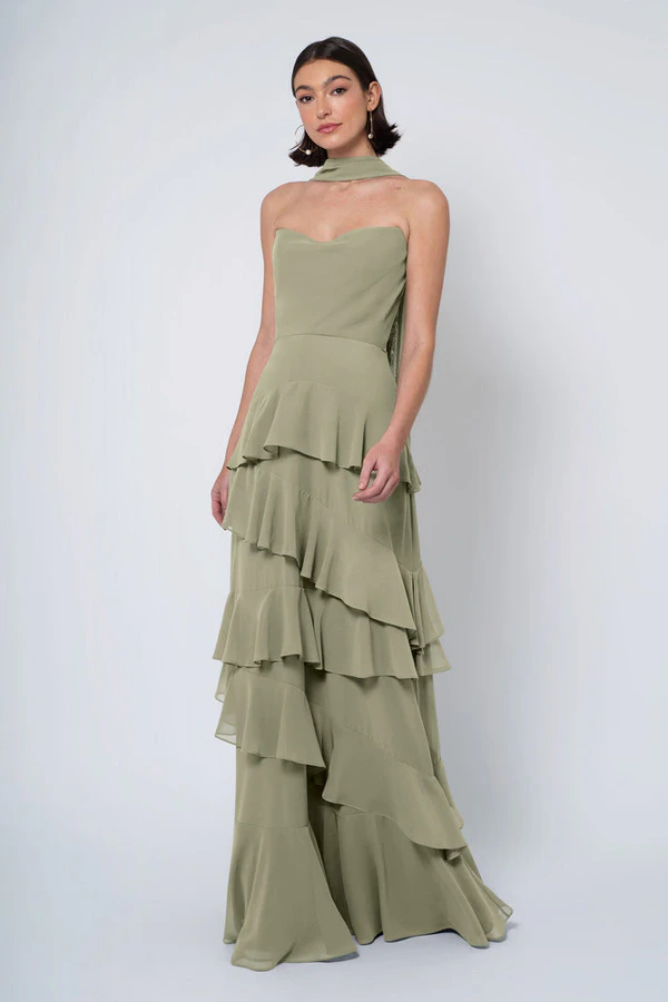 Simona Sage Green bridesmaid dress by Jenny Yoo — front Simona Sage Green bridesmaid dress by Jenny Yoo — front