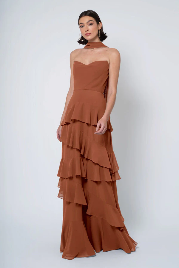 Simona Terracotta Orange bridesmaid dress by Jenny Yoo — front Simona Terracotta Orange bridesmaid dress by Jenny Yoo — front