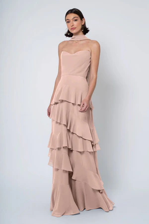Simona Whipped Apricot Orange bridesmaid dress by Jenny Yoo — front