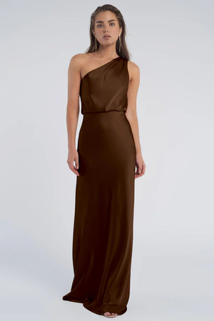 Sterling Espresso Brown bridesmaid dress by Jenny Yoo — front