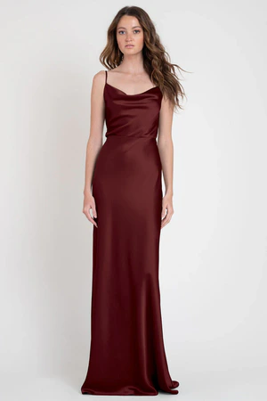 Sylvie Dark Berry Burgundy bridesmaid dress by Jenny Yoo — front