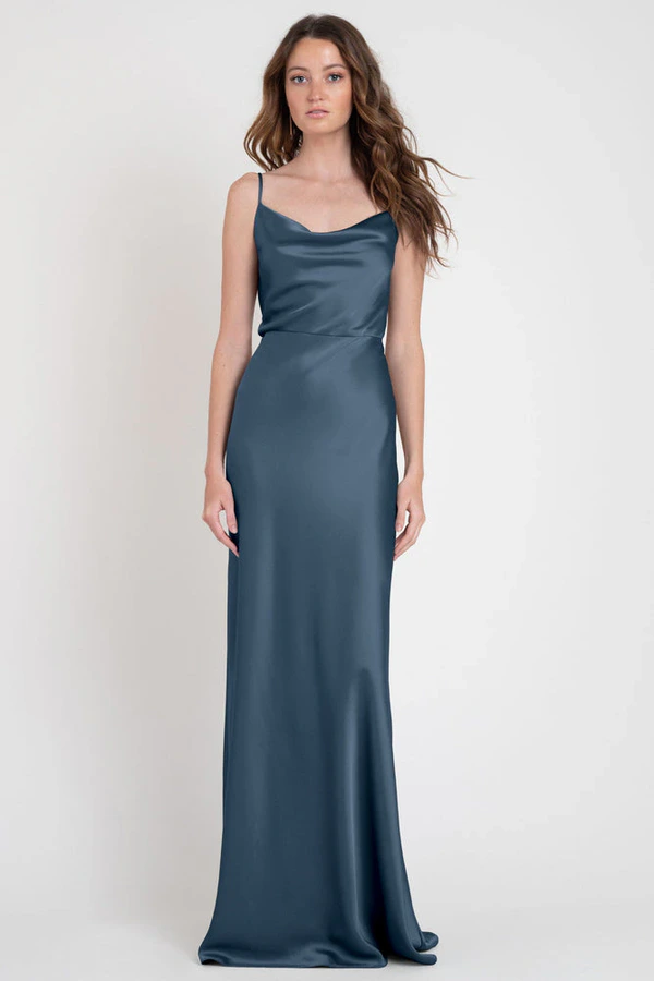 Sylvie Evening Blue Navy bridesmaid dress by Jenny Yoo — front Sylvie Evening Blue Navy bridesmaid dress by Jenny Yoo — front