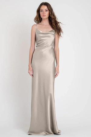 Sylvie Latte Neutral bridesmaid dress by Jenny Yoo — front