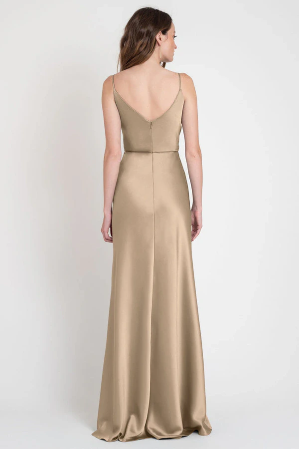 Sylvie Pale Gold Champagne bridesmaid dress by Jenny Yoo — back Sylvie Pale Gold Champagne bridesmaid dress by Jenny Yoo — back