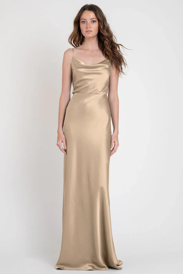 Sylvie Pale Gold Gold bridesmaid dress by Jenny Yoo — front Sylvie Pale Gold Gold bridesmaid dress by Jenny Yoo — front