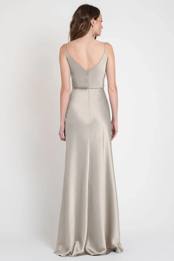 Sylvie Platinum Neutral bridesmaid dress by Jenny Yoo — back Sylvie Platinum Neutral bridesmaid dress by Jenny Yoo — back