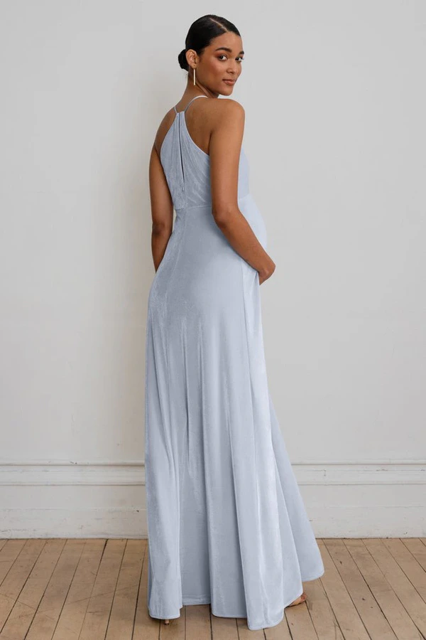 Sullivan Maternity Whisper Blue Bridesmaid Dress Jenny Yoo back Sullivan Maternity Whisper Blue Bridesmaid Dress Jenny Yoo back