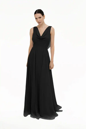 Athena Black Black bridesmaid dress by TH&TH — front