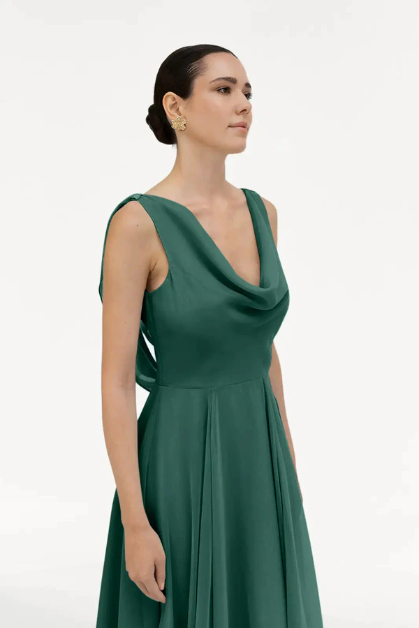 Athena Forest Green Green bridesmaid dress by TH&TH — back Athena Forest Green Green bridesmaid dress by TH&TH — back