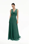 Athena Forest Green Green bridesmaid dress by TH&TH — front