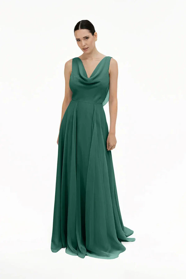 Athena Forest Green Green bridesmaid dress by TH&TH — front Athena Forest Green Green bridesmaid dress by TH&TH — front