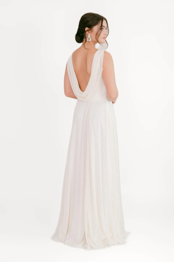 Athena Ivory Ivory Bridesmaid Dress By TH&TH Back Athena Ivory Ivory Bridesmaid Dress By TH&TH Back