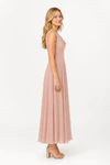 Athena junior bridesmaid dress in blush pink chiffon, side