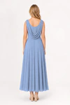 Dusty Blue Athena junior bridesmaid dress by TH&TH, back view