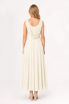 Athena junior bridesmaid dress in ivory chiffon, cowl back