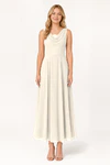 Athena junior bridesmaid dress in ivory chiffon, full length front